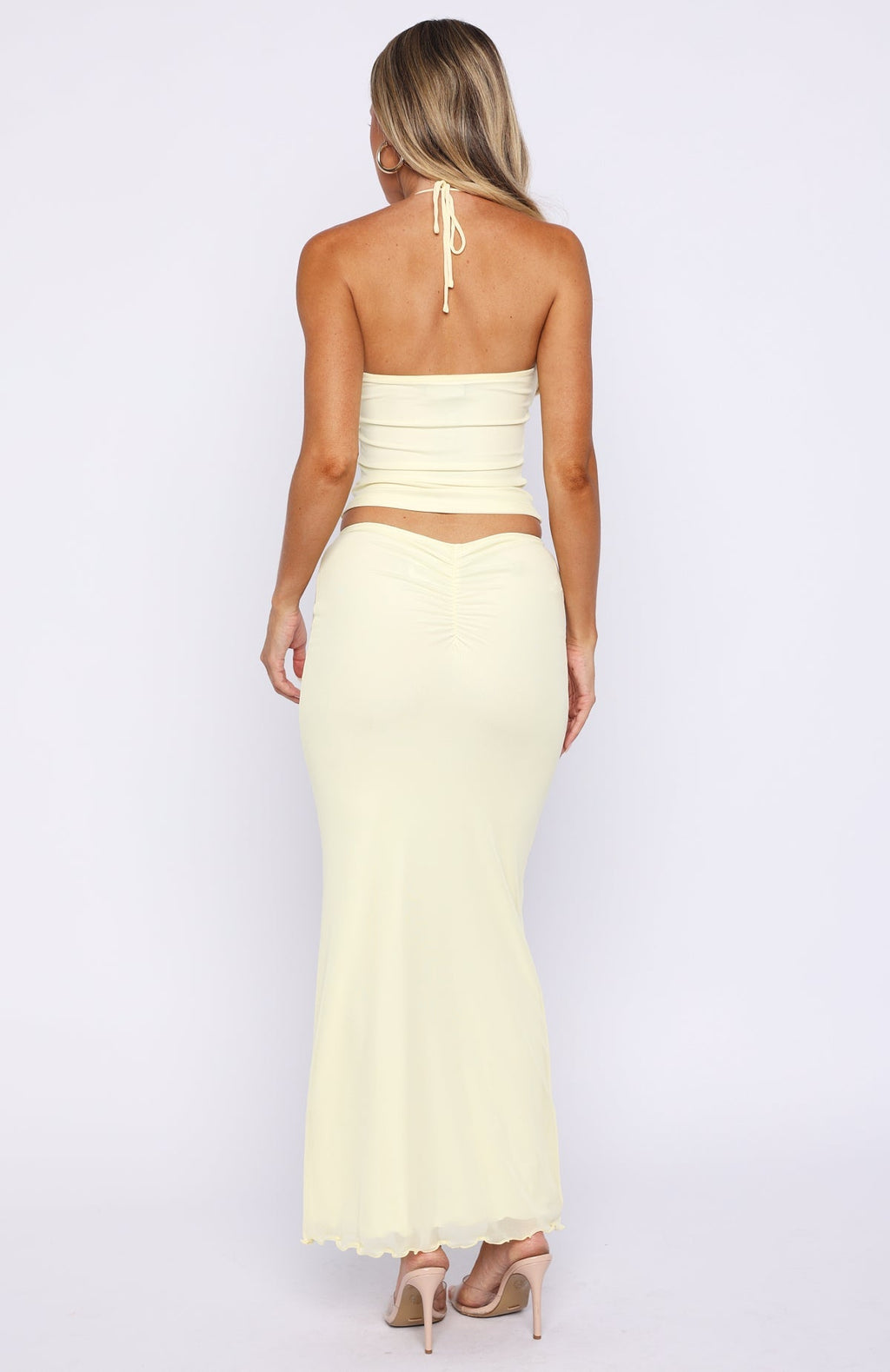 White Fox Lemon Squeeze Maxi Skirt Lemon