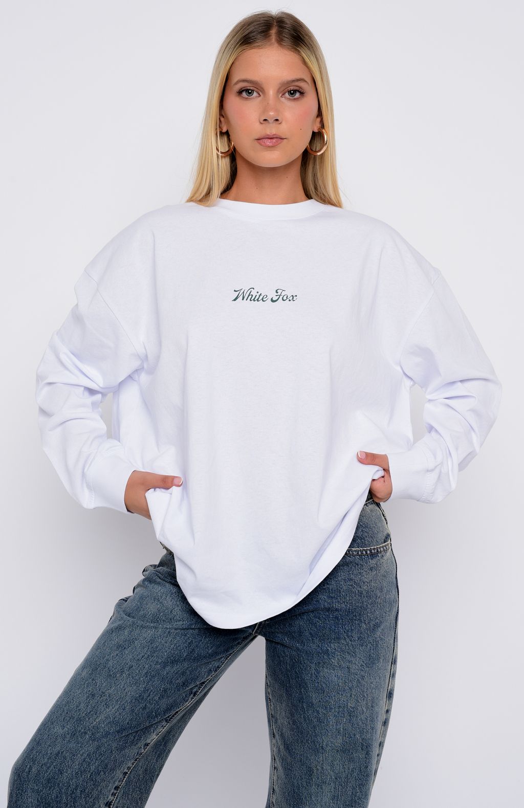 White Fox The Good Life Back Long Sleeve Tee White