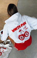 White Fox With Love In The Moment Oversized Hoodie Grey Marle