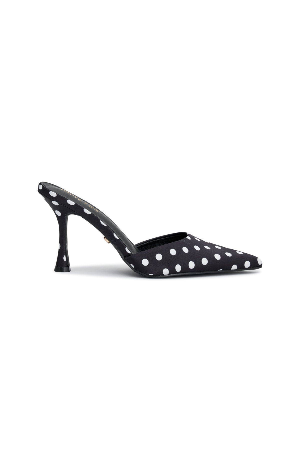 White Fox Iskra Mules Black Polka Dot