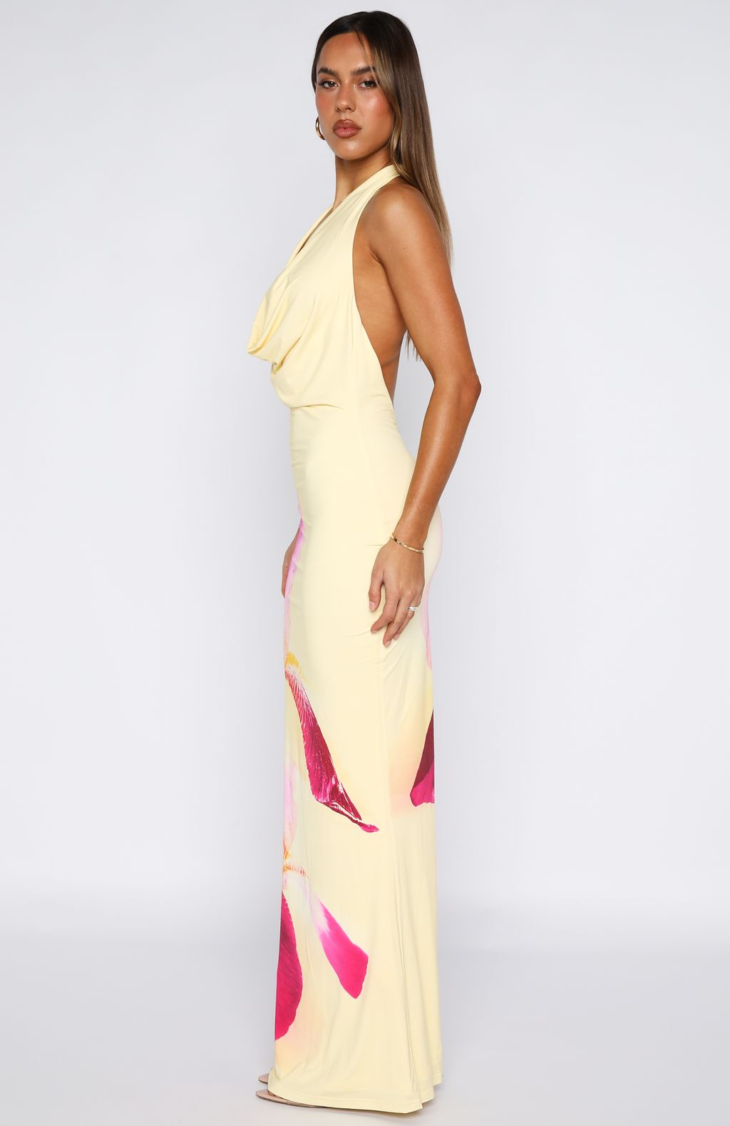White Fox Vacation Time Maxi Dress Lemon Spritz