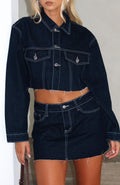 White Fox Something To Prove Denim Mini Skirt Dark Indigo