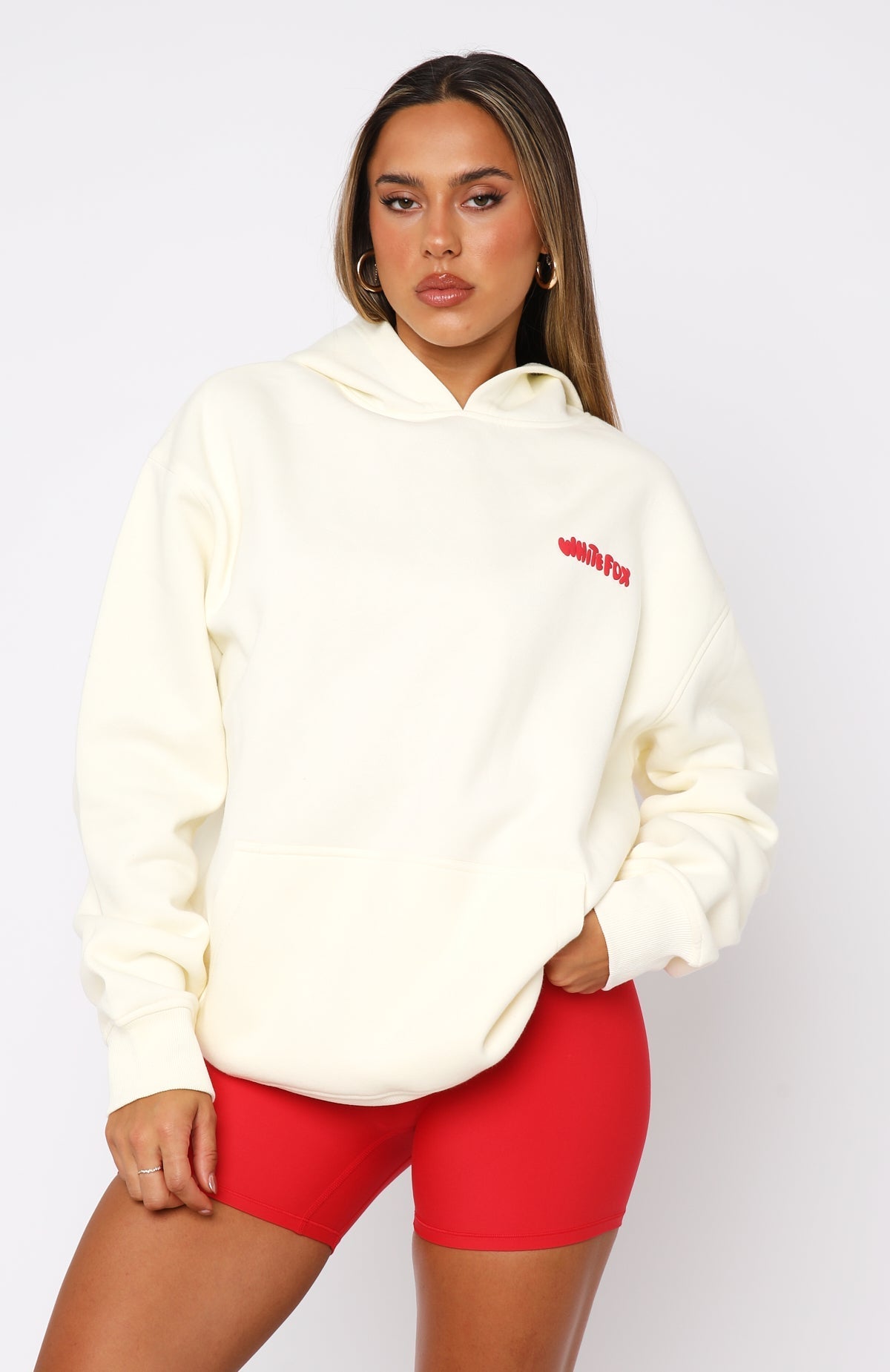 White Fox Best Of My Life Oversized Hoodie Cream