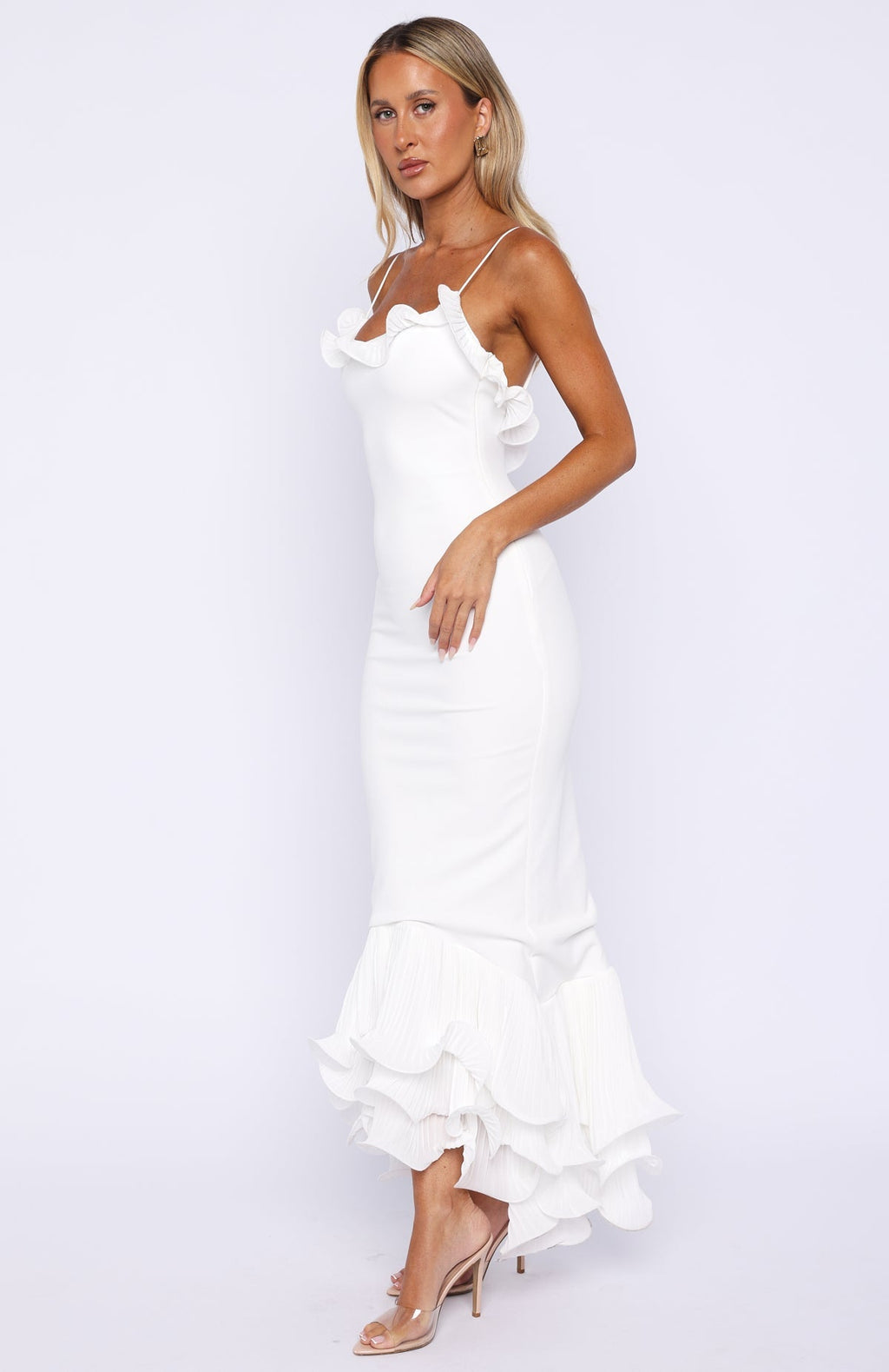 White Fox Dancing Petals Maxi Dress Off White