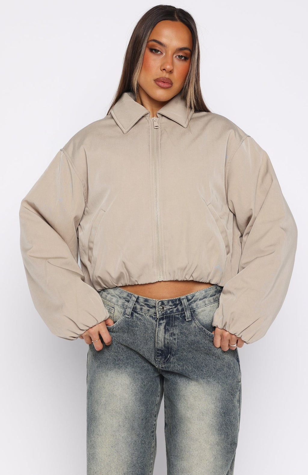 White Fox Back To Friends Jacket Sand