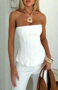 White Fox City Heat Strapless Bustier White