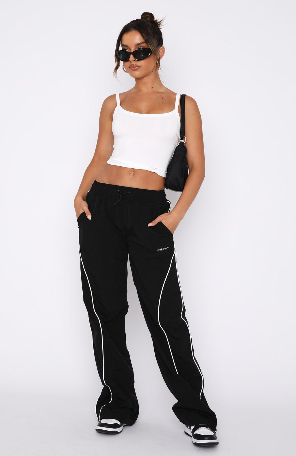 White Fox Unphased Track Pants Black