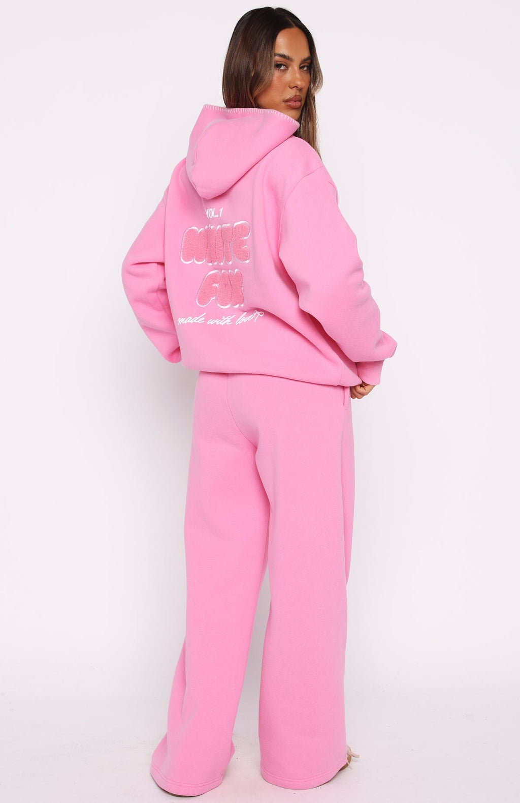 White Fox Vol. 1 Wide Leg Sweatpants Bubblegum