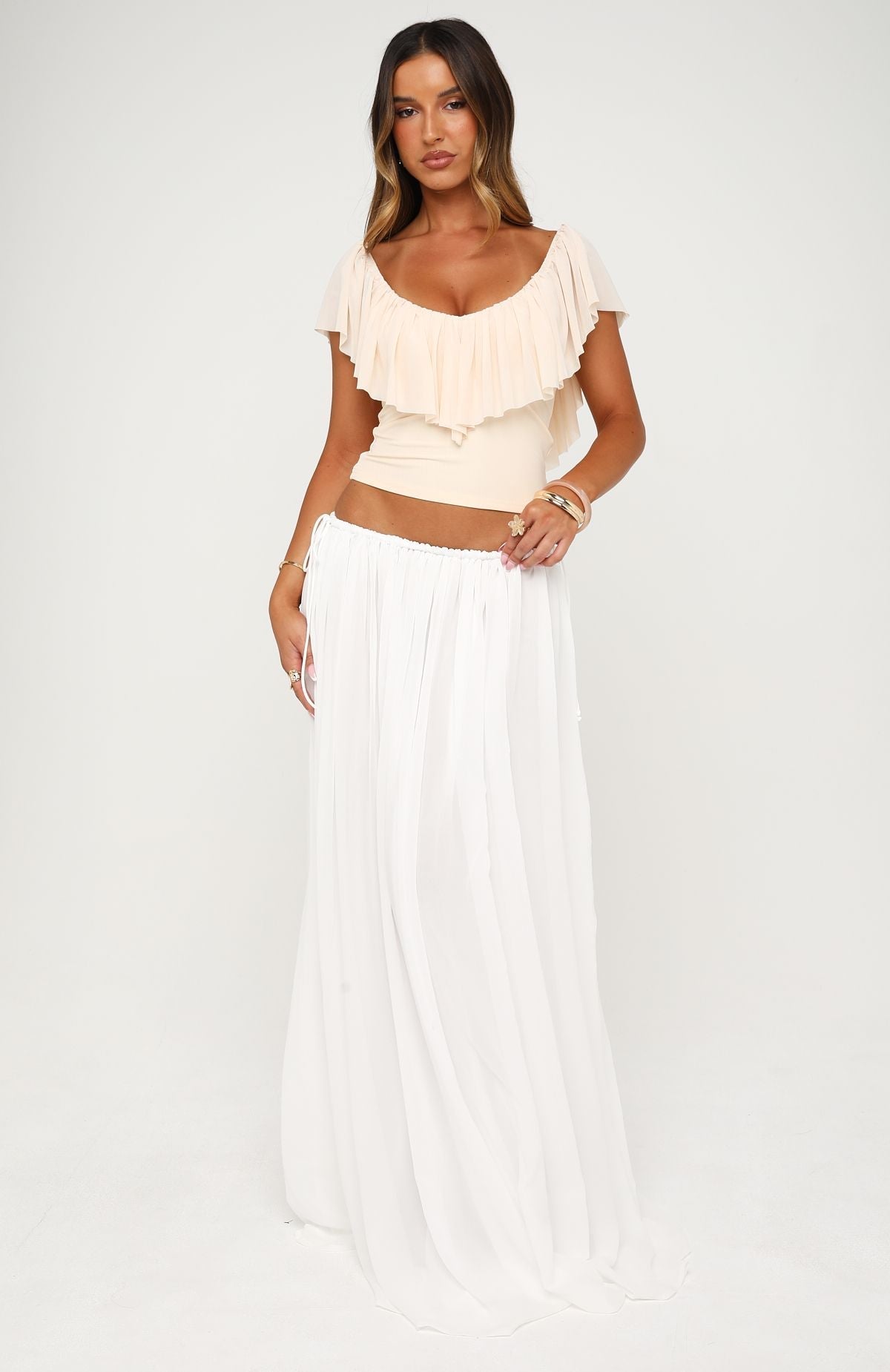 White Fox Breezy Belle Top Cream