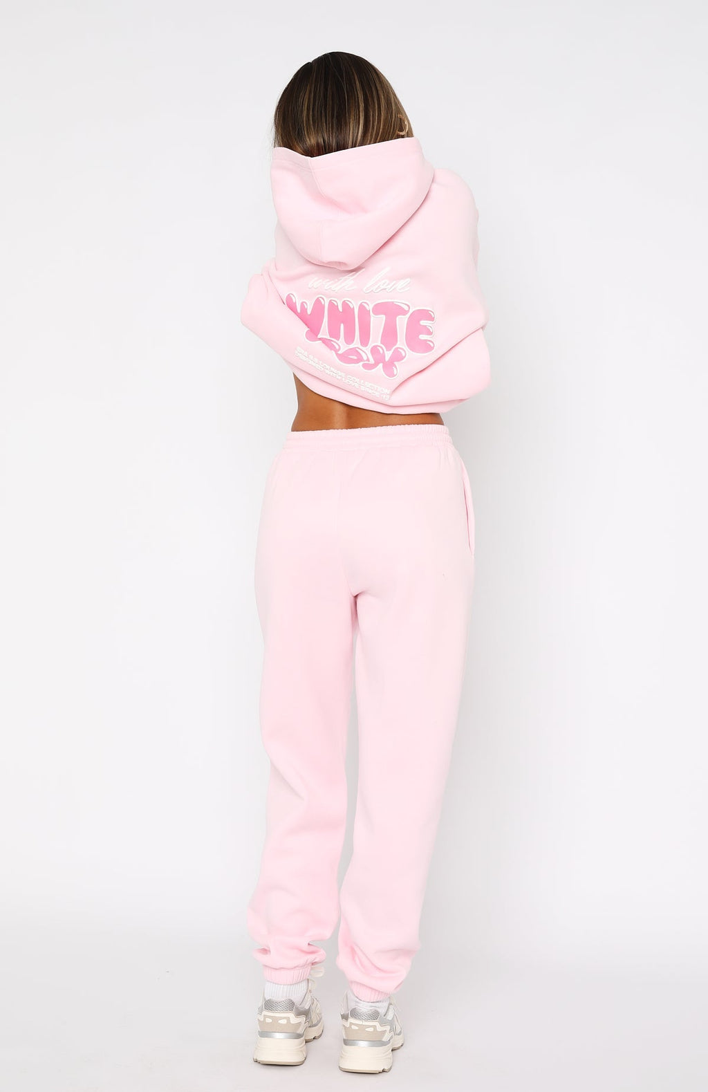 White Fox With Love Always Sweatpants Baby Pink