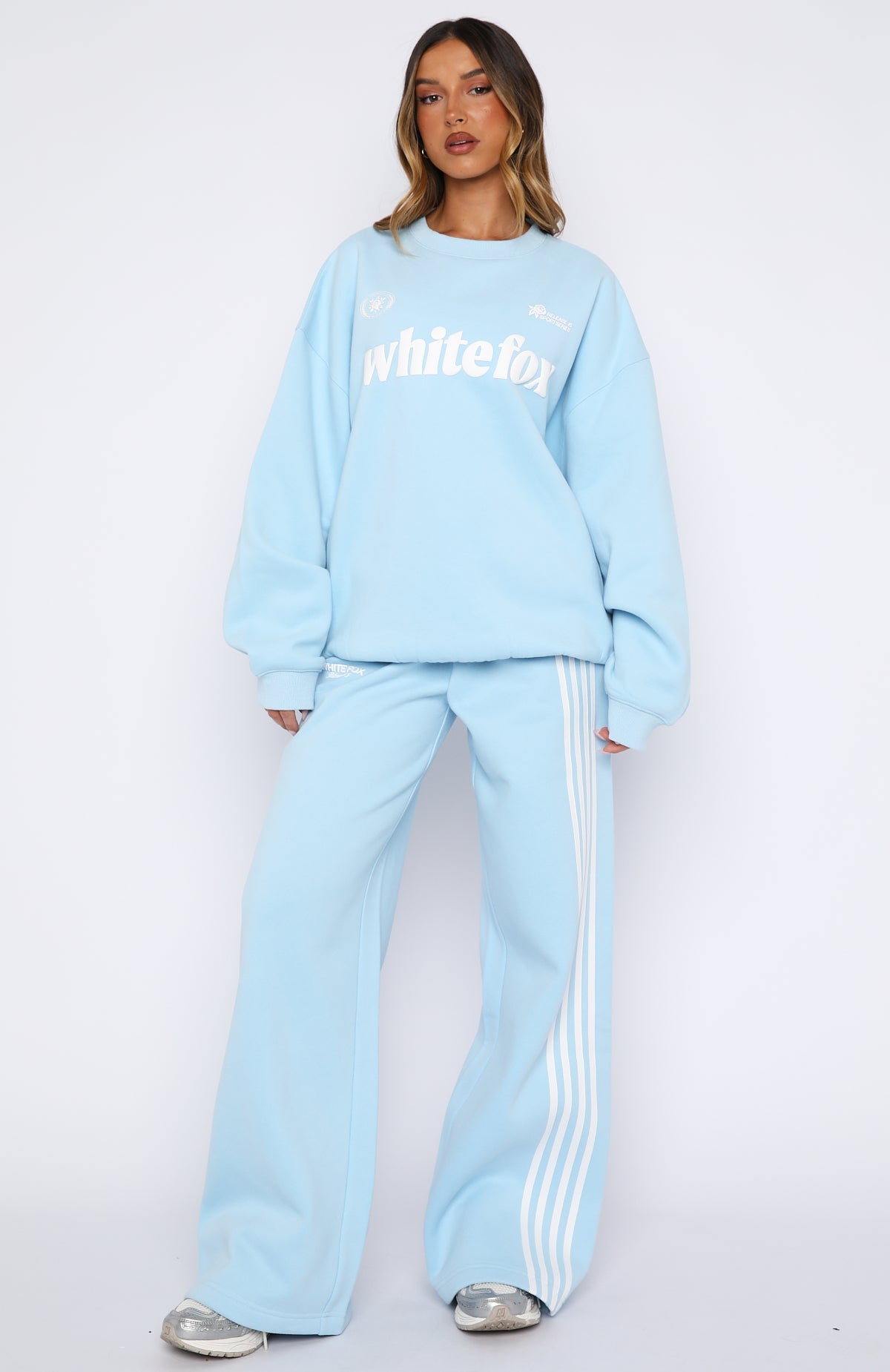 White Fox Release 15 Janie Oversized Drop Shoulder Sweater Blue