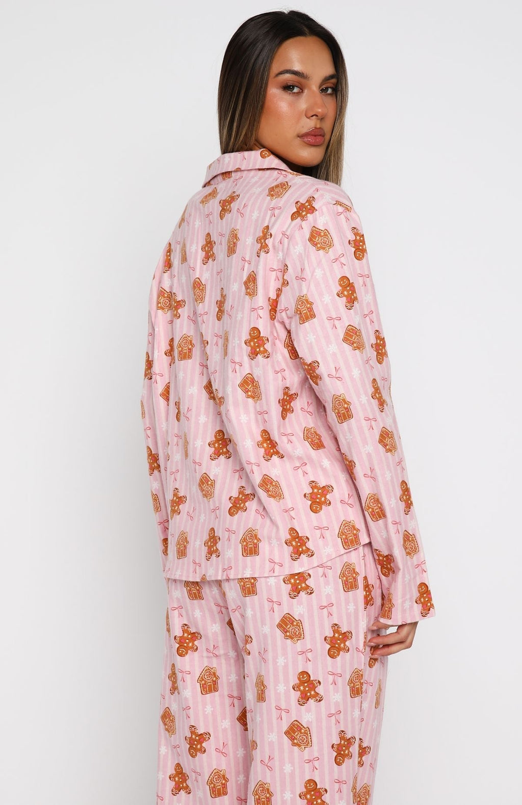 White Fox Dreamland Long Sleeve Pyjama Set Gingerbread Twist