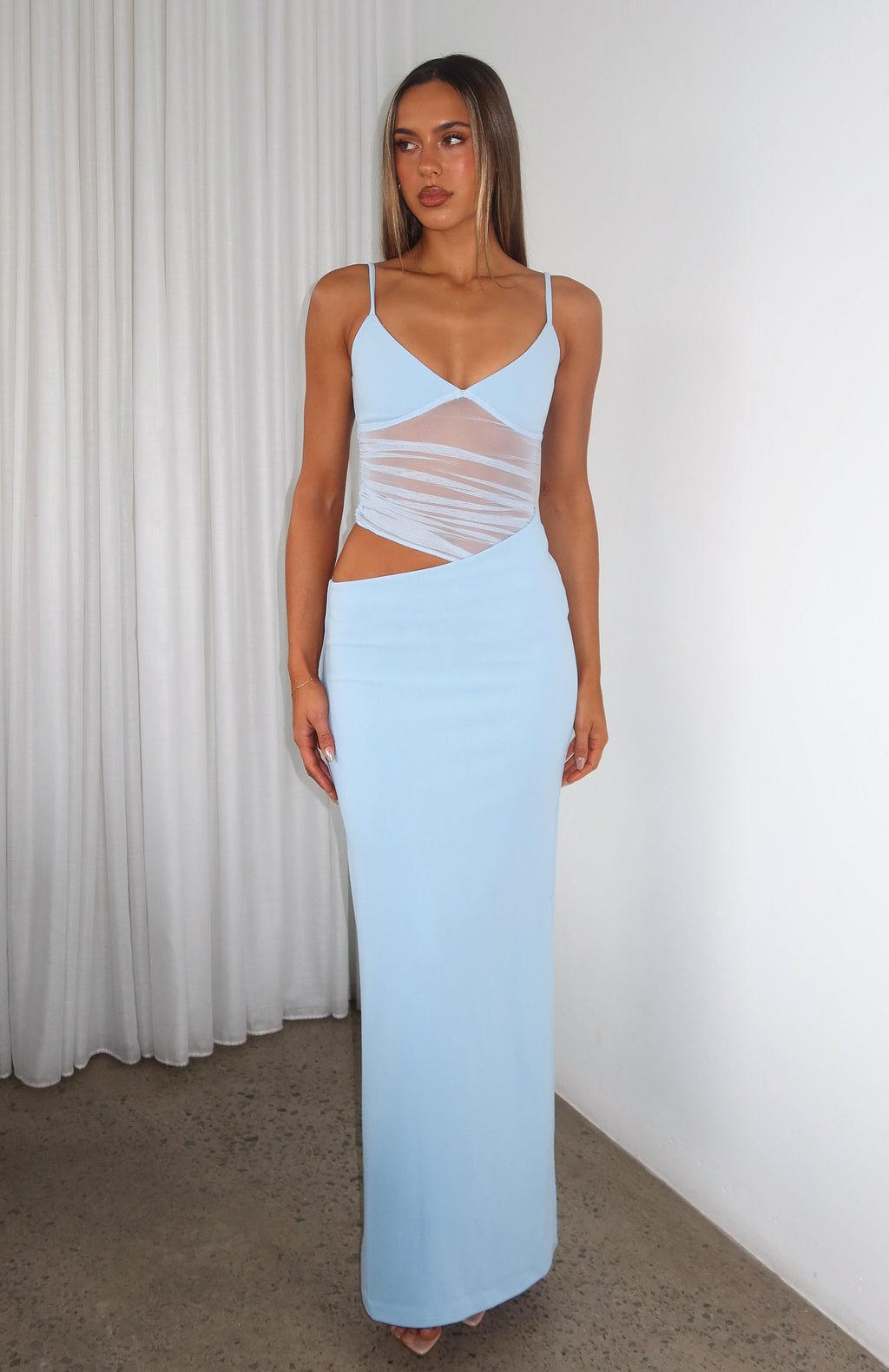 White Fox Call Me Up Maxi Dress Blue