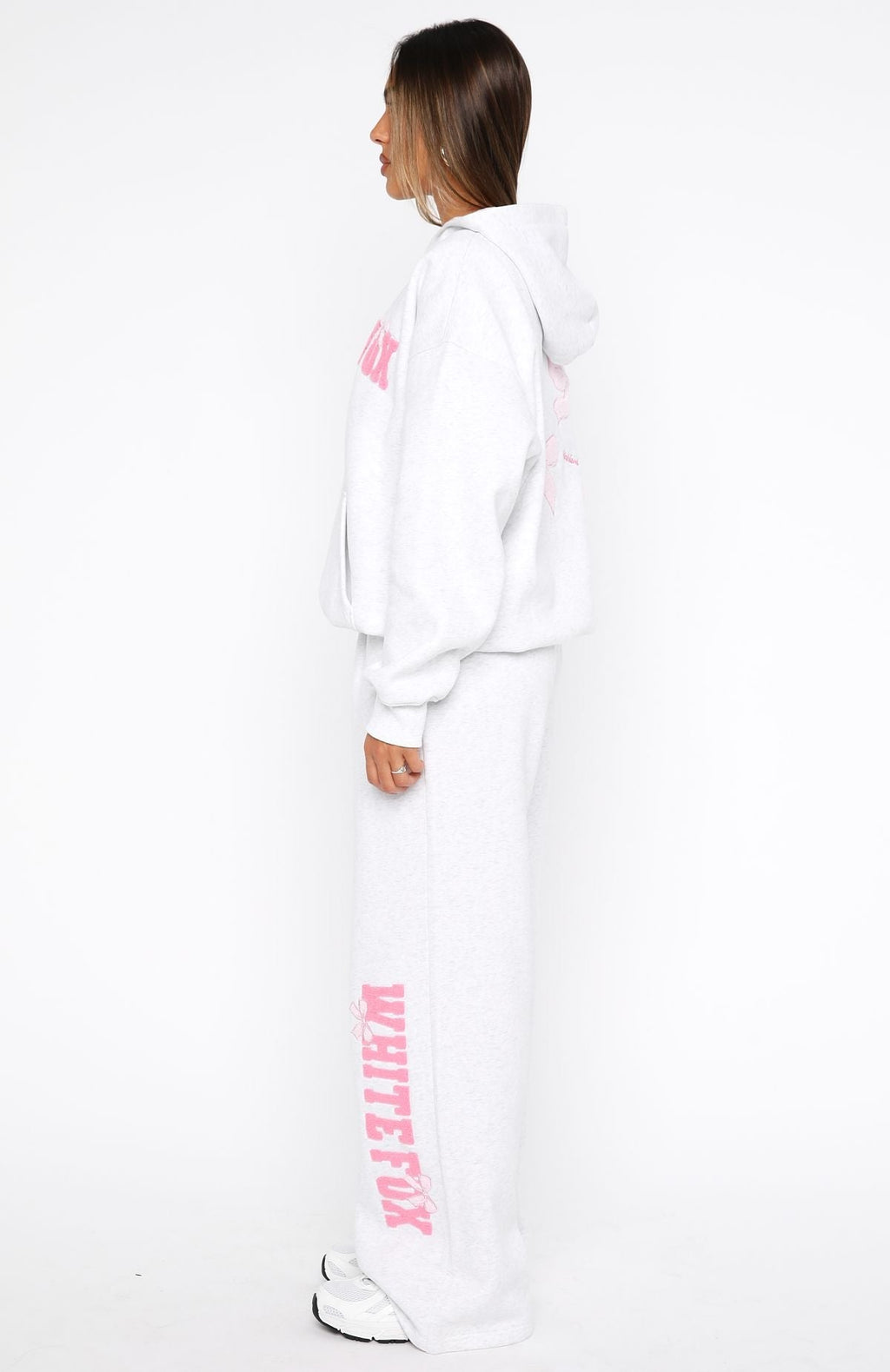 White Fox Daydreamers Madeline Wide Leg Sweatpants Grey Marle