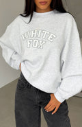 White Fox Major Upgrade Oversized Drop Shoulder Sweater Grey Marle