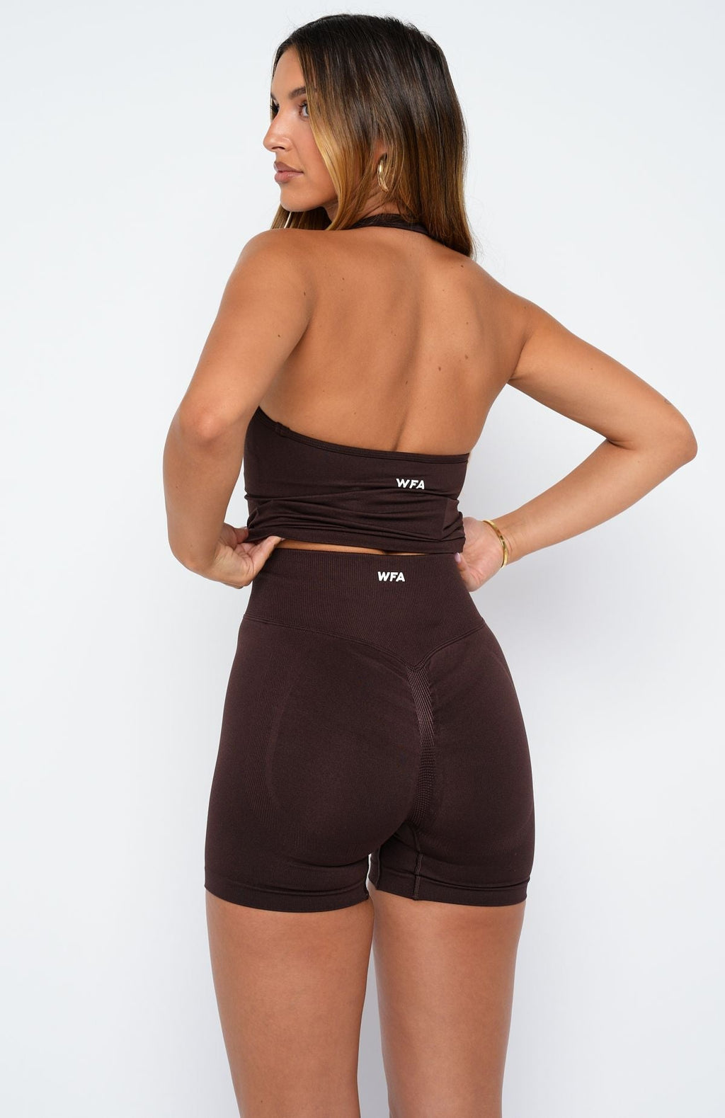 White Fox Zoom Seamless Shorts Dark Chocolate