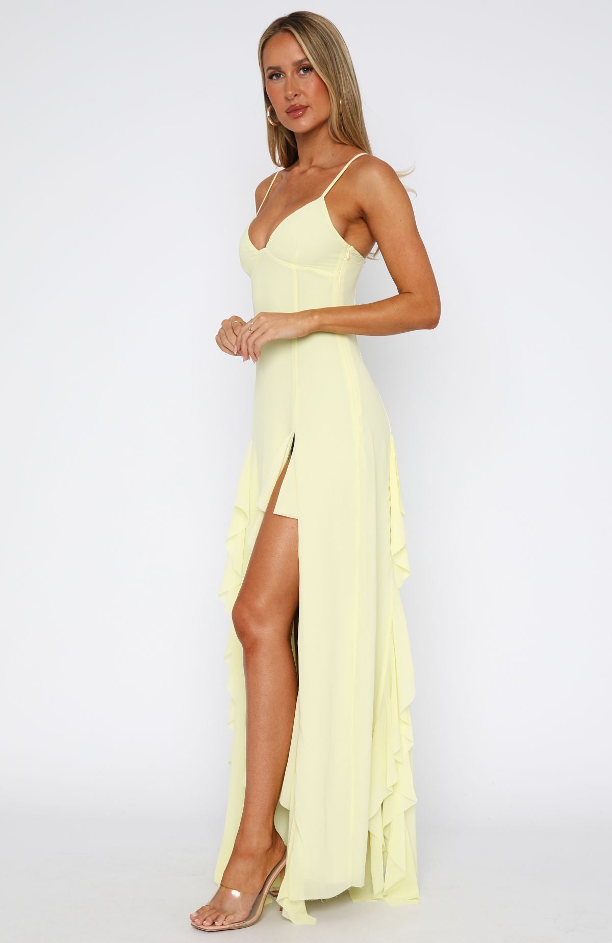 White Fox Summer Solstice Maxi Dress Lemon