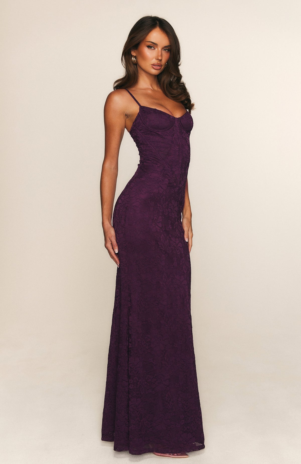 White Fox Blossom Belle Maxi Dress Plum