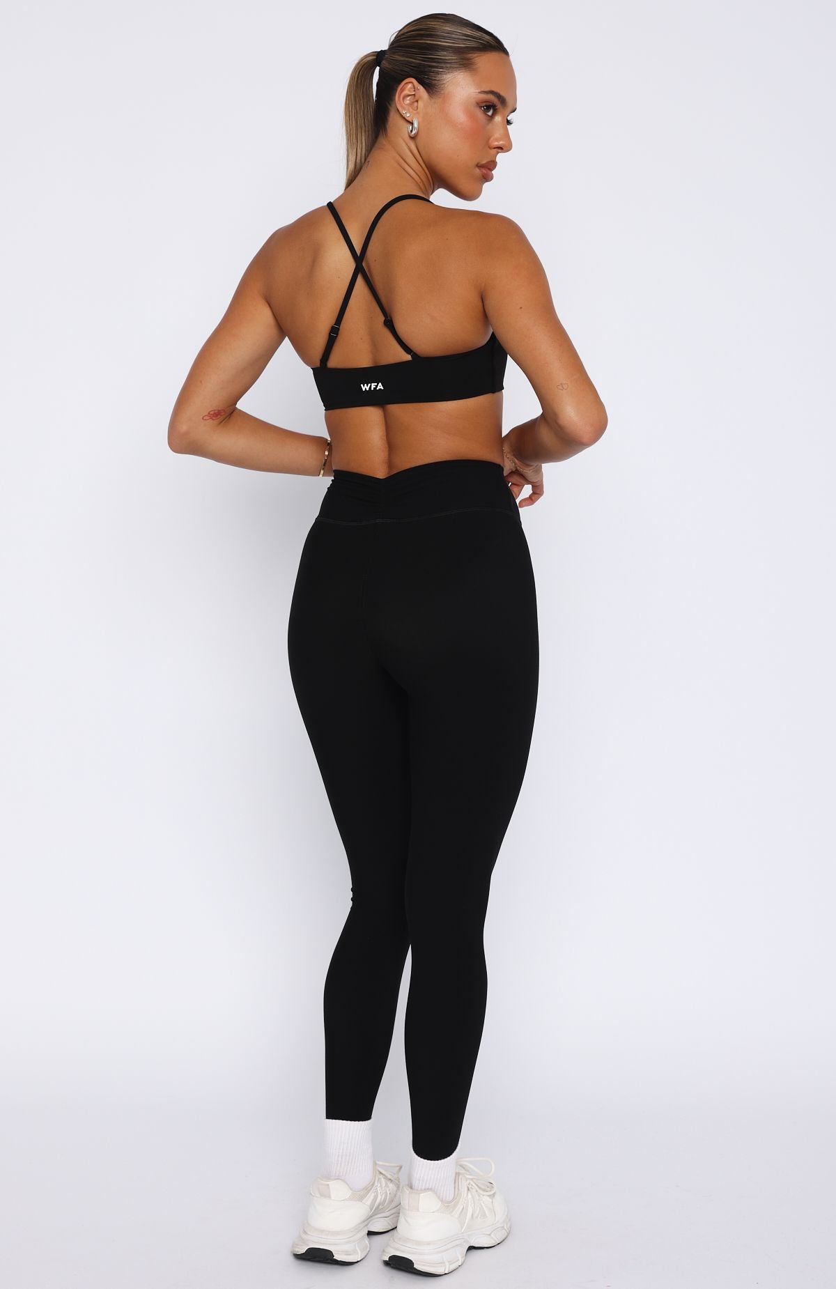 White Fox Propel High Waisted Leggings Black