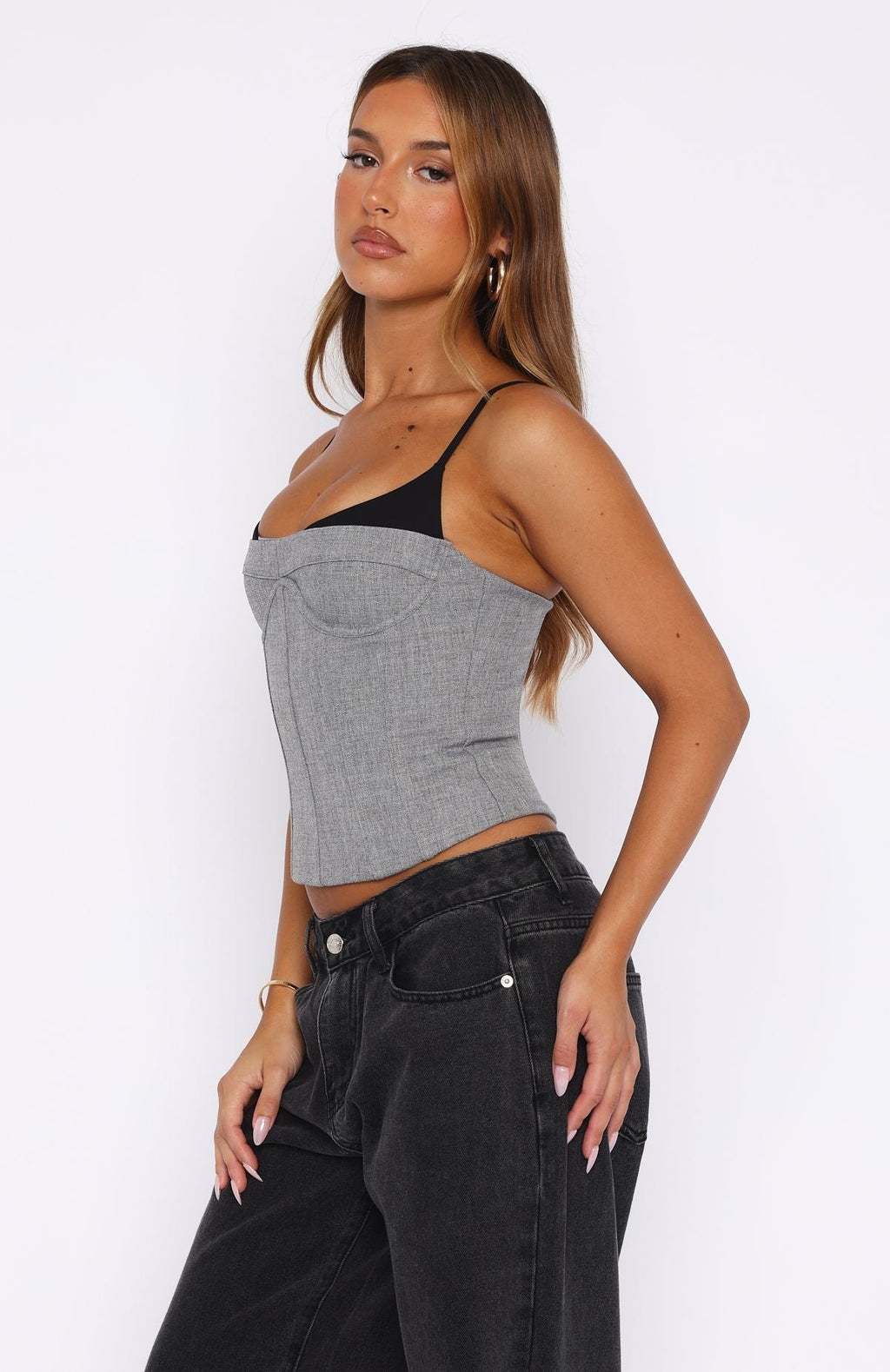 White Fox Atomic Heart Bustier Grey