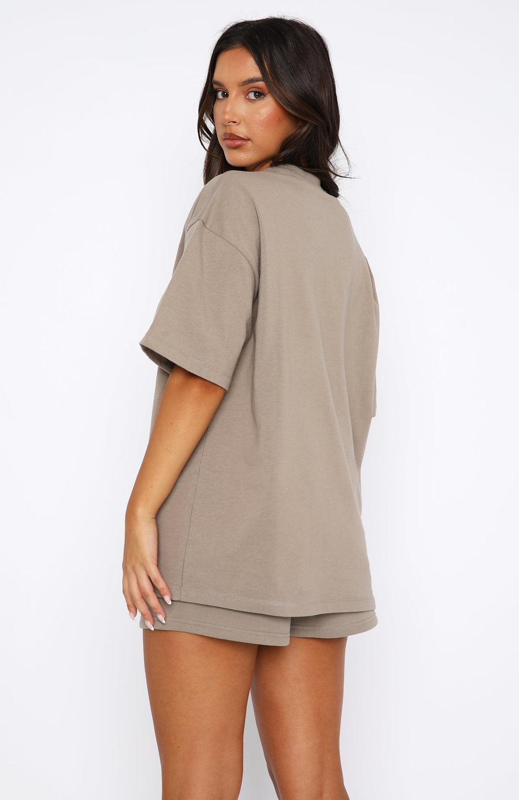 White Fox Offstage Oversized Tee Fawn