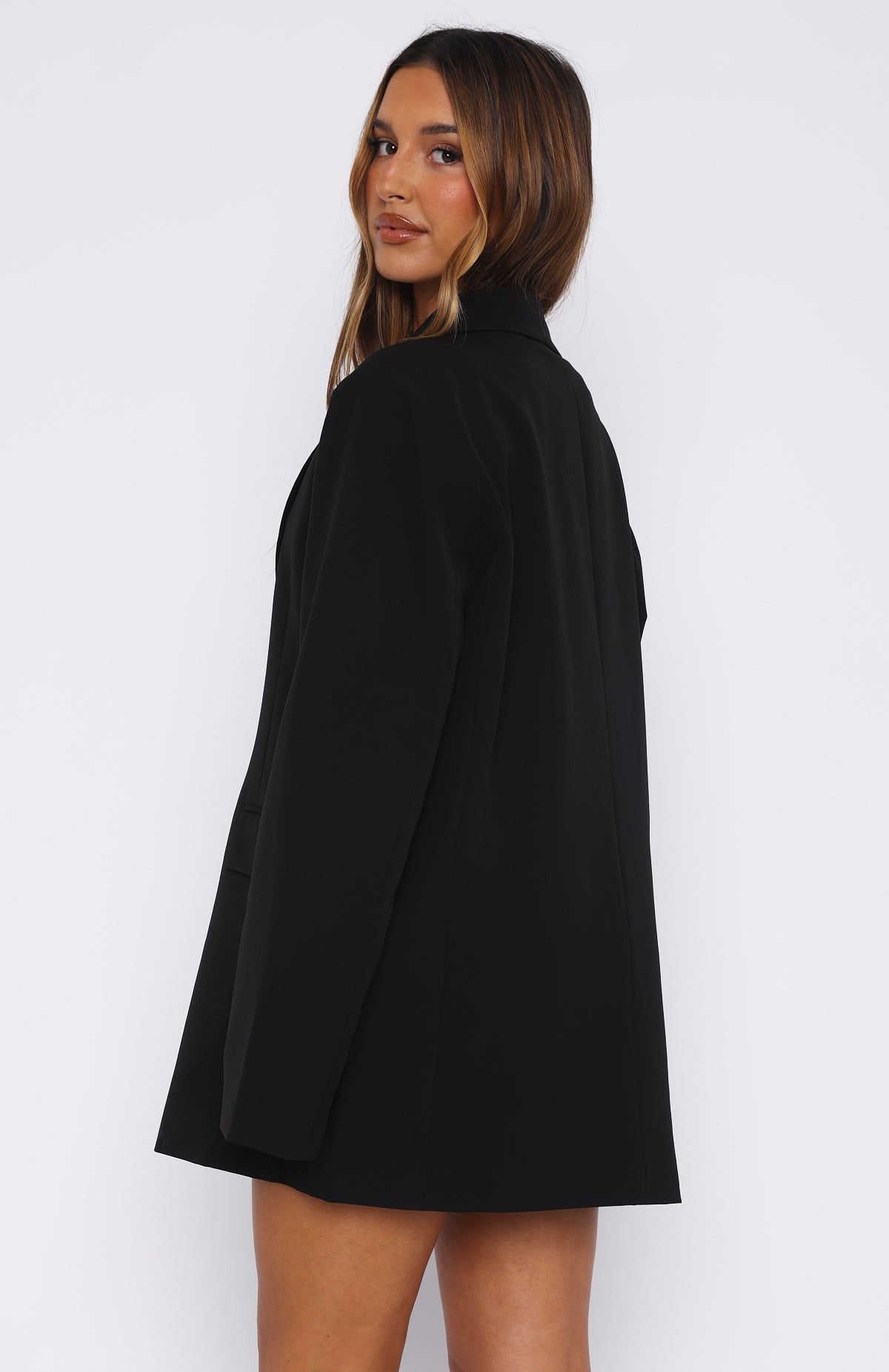 White Fox Catch Me Now Oversized Blazer Black