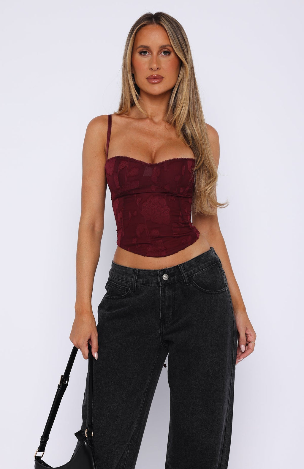 White Fox Broken Dreams Bustier Wine