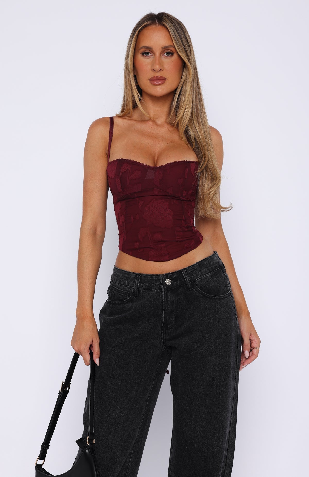 White Fox Broken Dreams Bustier Wine