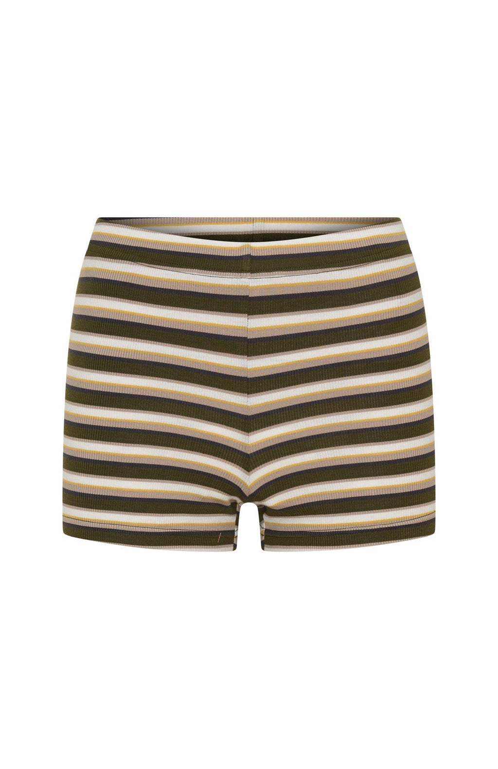 White Fox Summer Sunshine Mini Shorts Olive Stripe