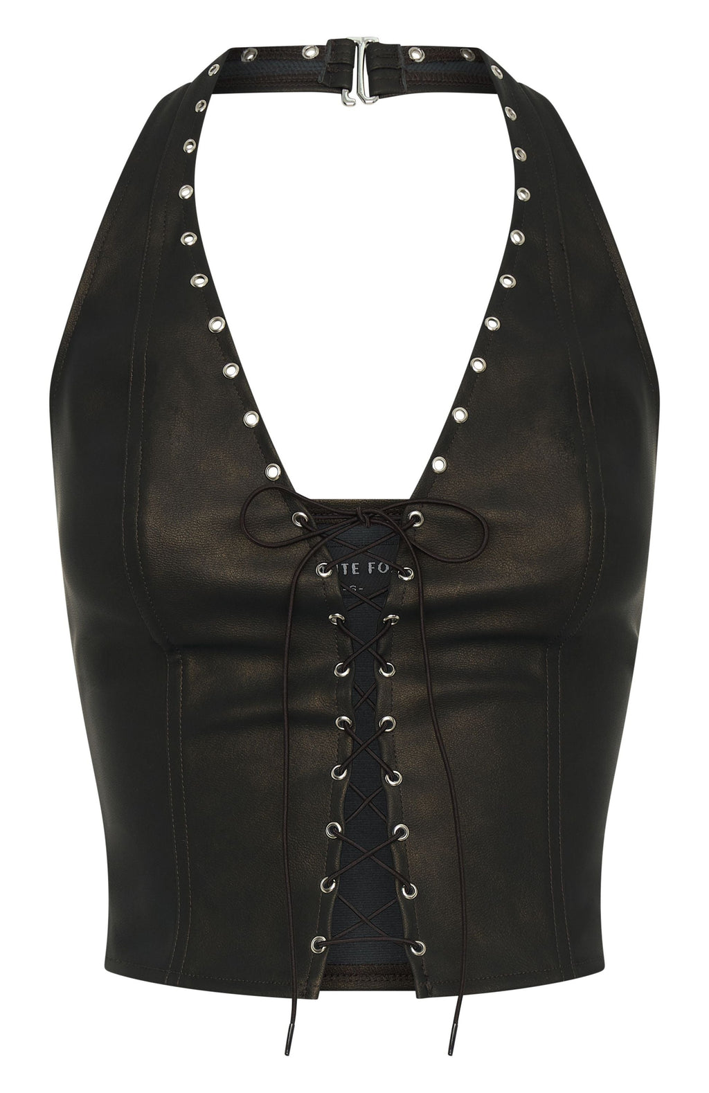 White Fox Falling Star PU Bustier Chocolate