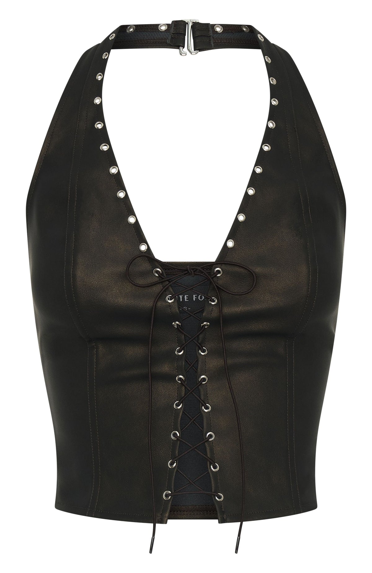 White Fox Falling Star PU Bustier Chocolate