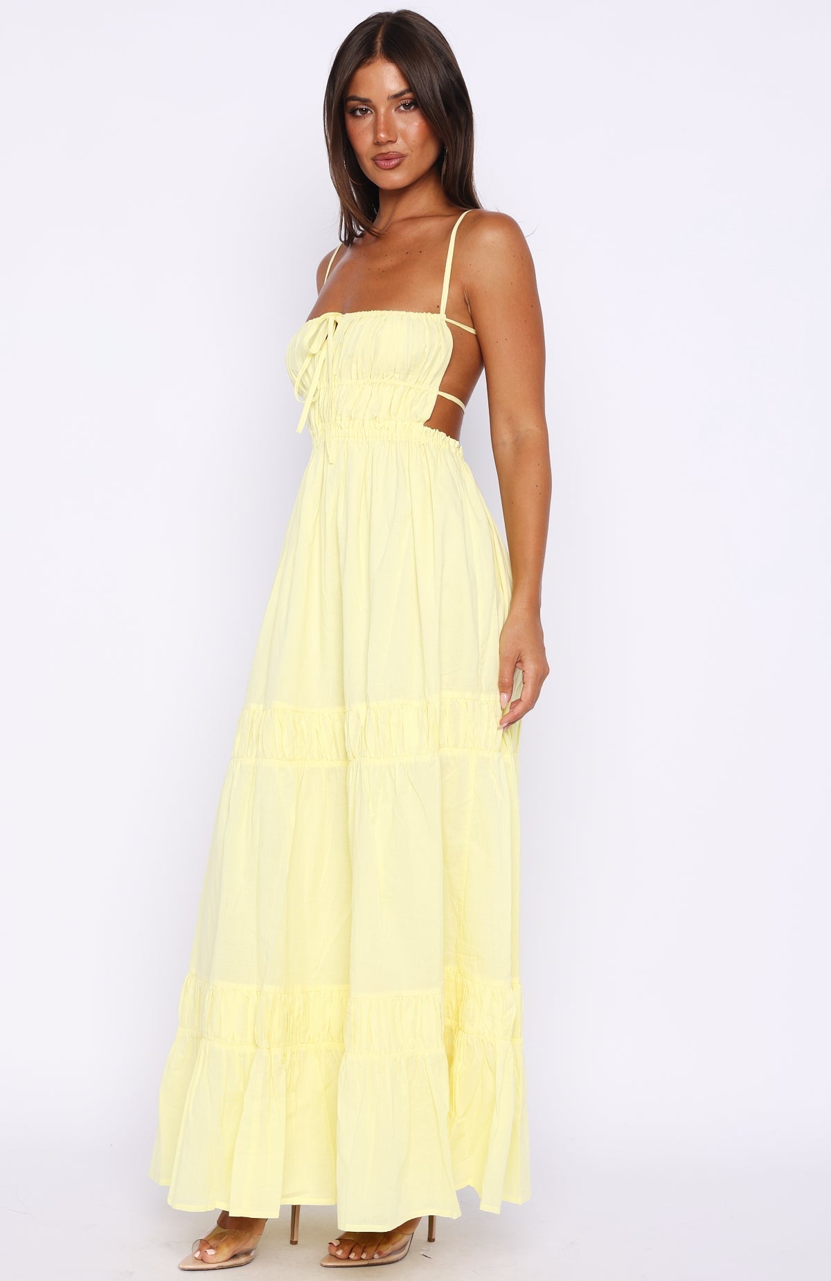 White Fox Rumour Has It Maxi Dress Lemon
