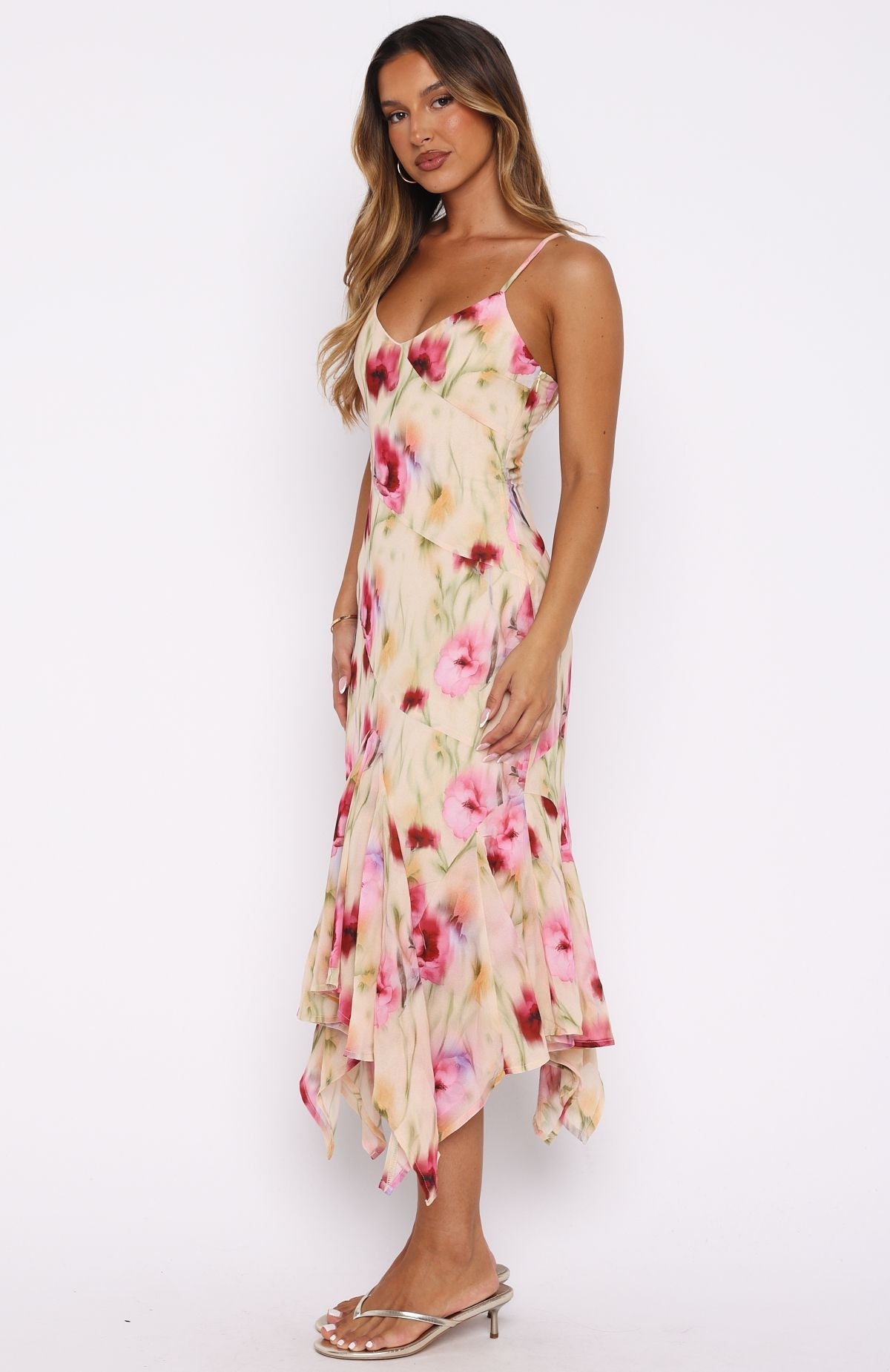 White Fox Butterfly Kisses Midi Dress Buttercream Fields