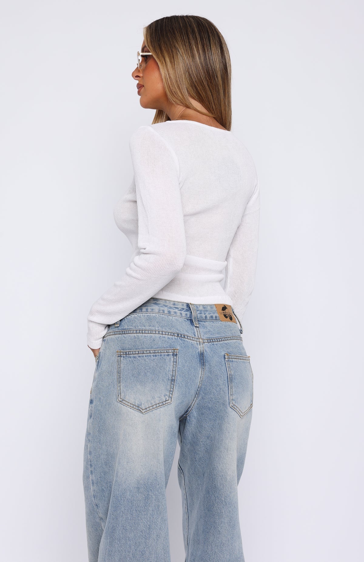 White Fox Choose To Stay Long Sleeve Top White