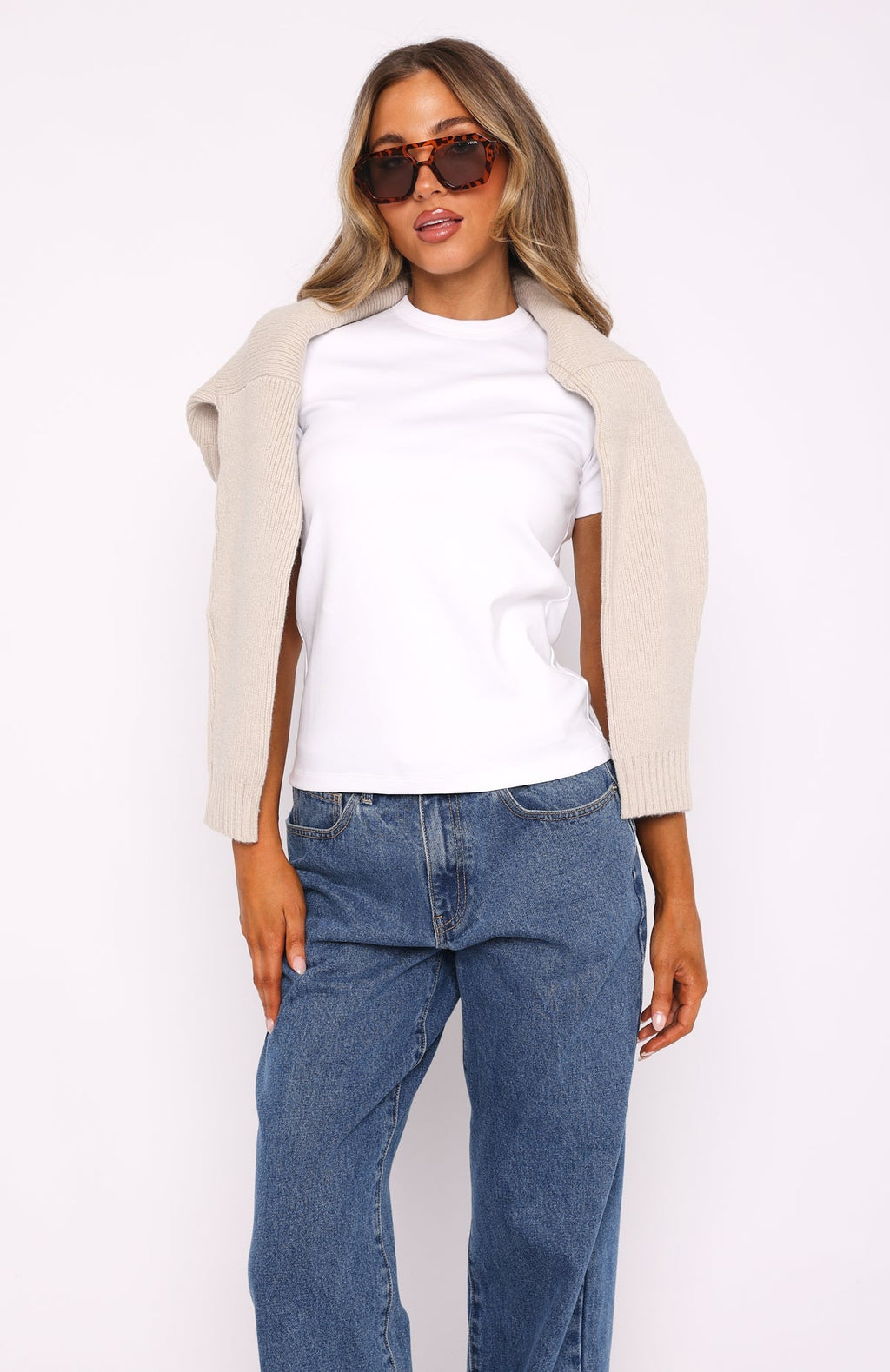 White Fox Not My Match Relaxed Tee White
