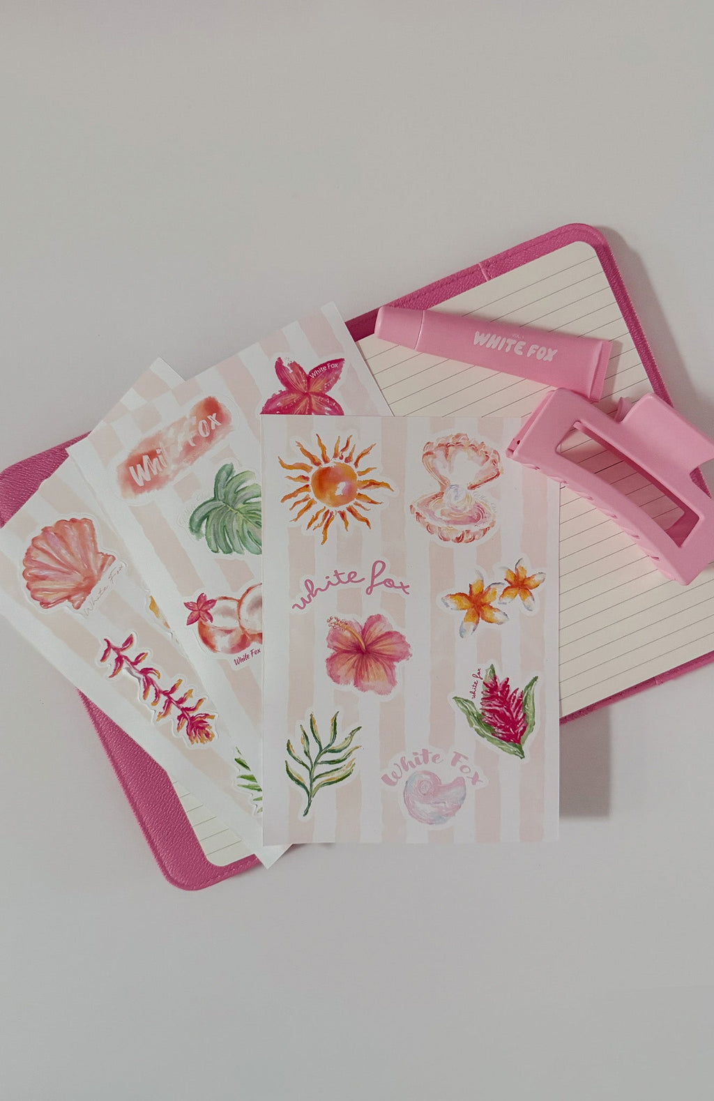 White Fox Tropical Baby Sticker Pack Mixed