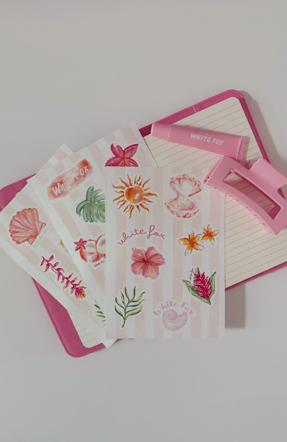 White Fox Tropical Baby Sticker Pack Mixed