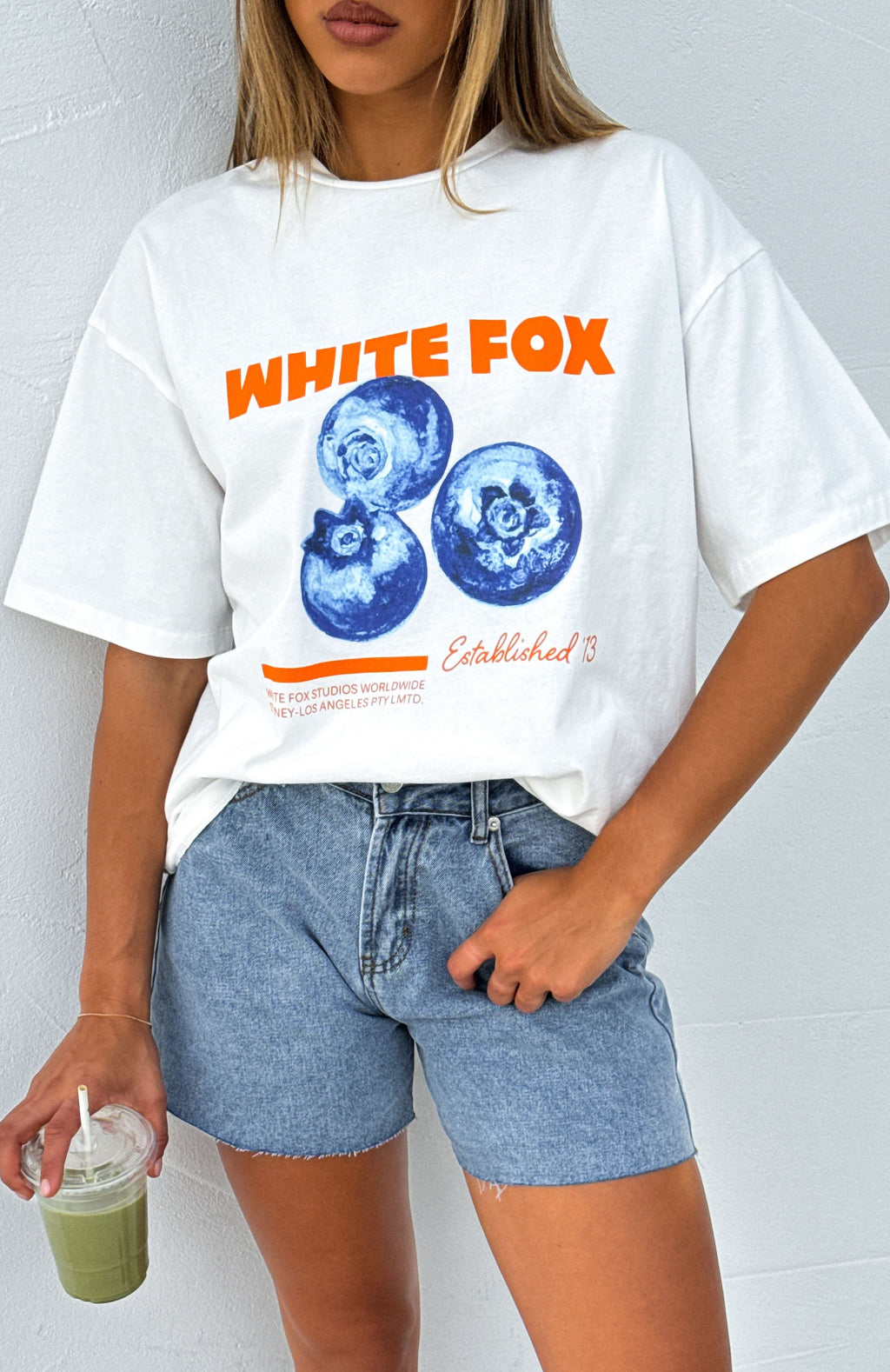 White Fox Keep It Brief Denim Shorts Blue