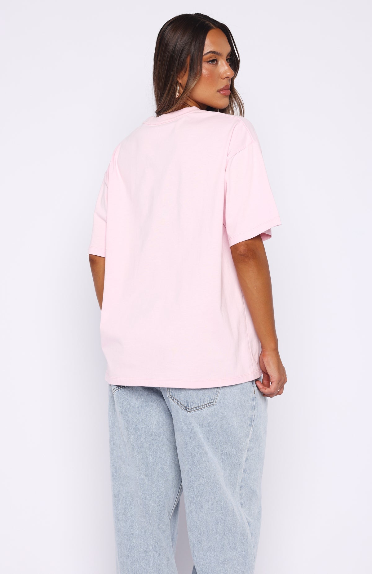 White Fox Seeing Stars Oversized Tee Pink