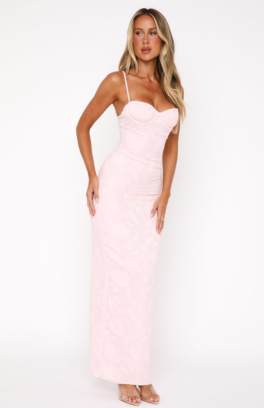 White Fox Poppy Dream Maxi Dress Baby Pink