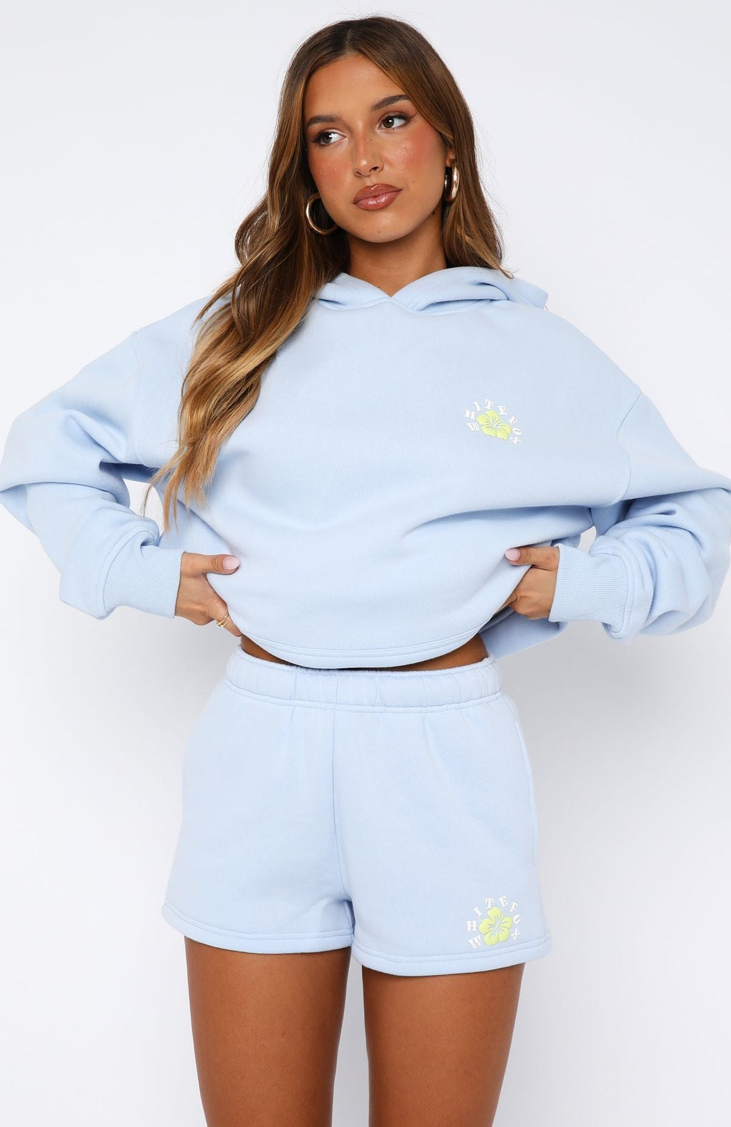 White Fox Keep Blooming Lounge Shorts Blue