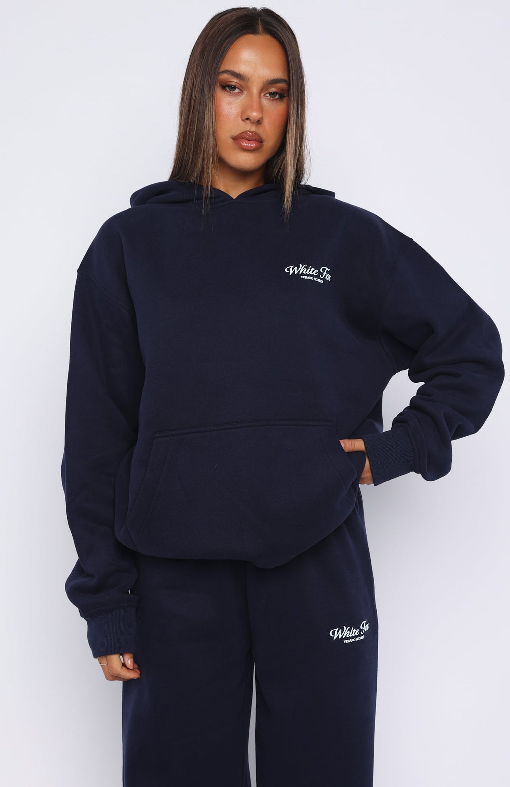 White Fox Verano Sixteen Lilia Oversized Hoodie Navy