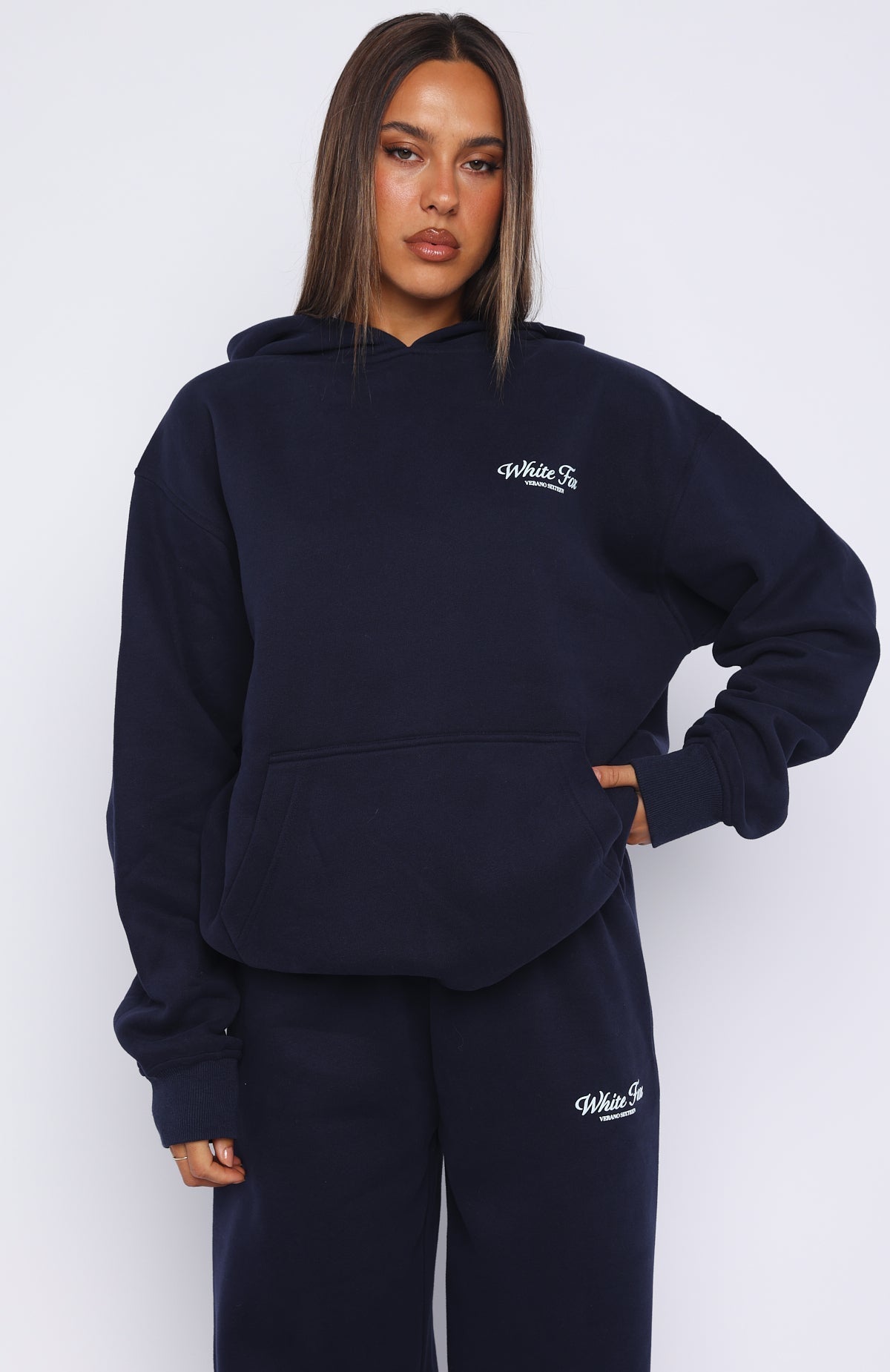 White Fox Verano Sixteen Lilia Oversized Hoodie Navy