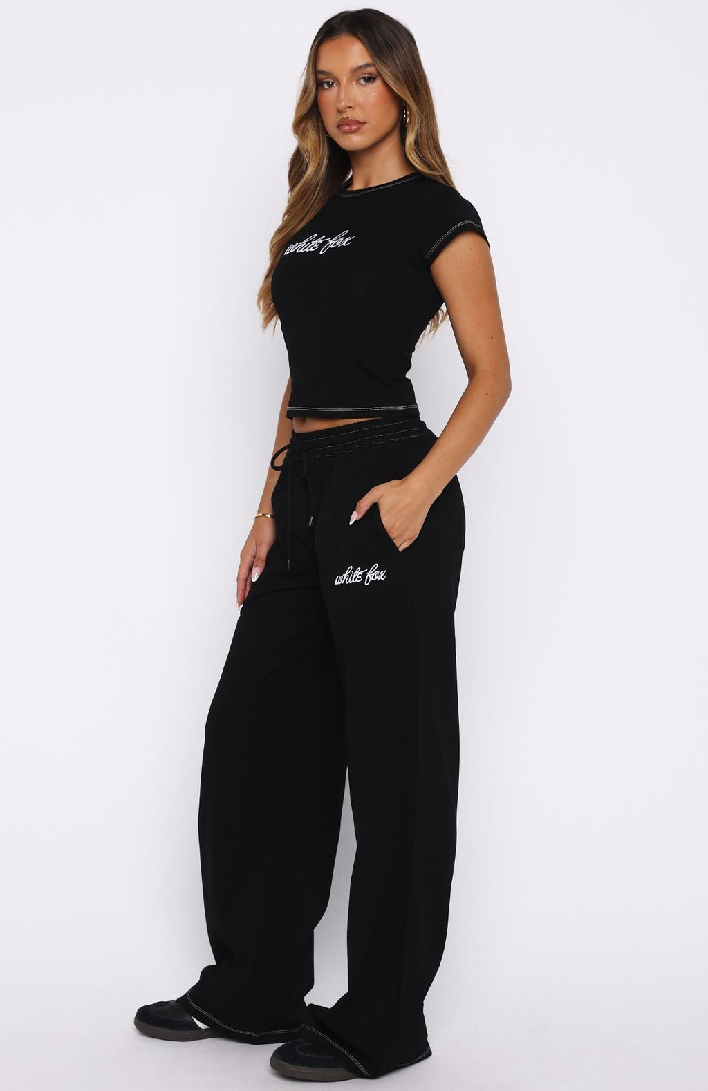 White Fox The Original Track Pants Black