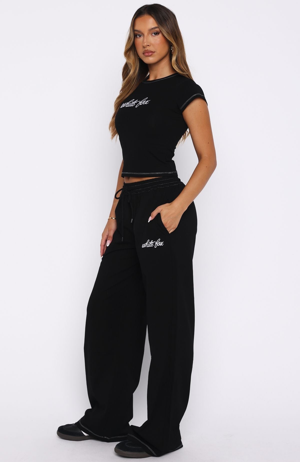 White Fox The Original Track Pants Black