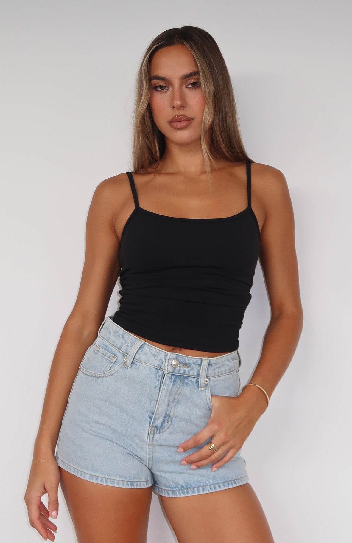 White Fox Emerson Denim Shorts Glacier Blue Wash