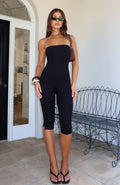White Fox True Desire Strapless Jumpsuit Black