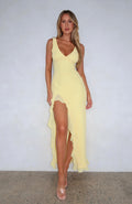 White Fox Tell Me Everything Maxi Dress Lemon