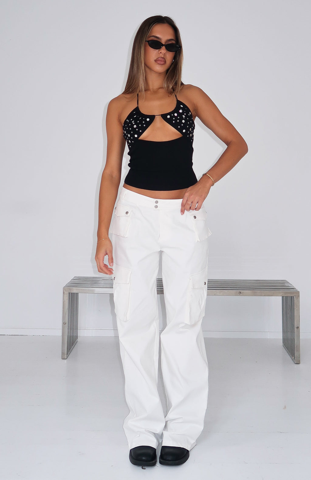White Fox Can't Compete Cargo Pants Off White