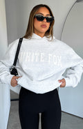 White Fox Shout It Out Oversized Hoodie Grey Marle
